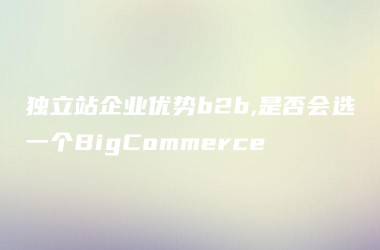 独立站企业优势b2b,是否会选一个BigCommerce