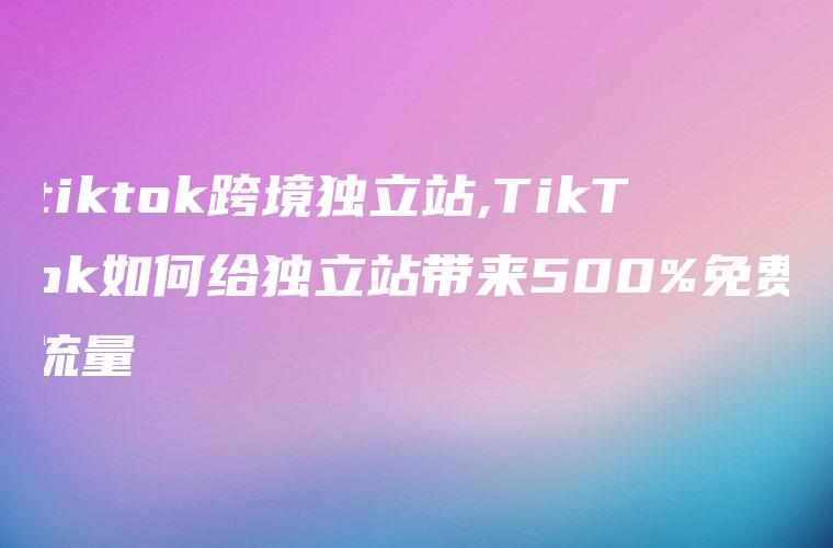 tiktok跨境独立站,TikTok如何给独立站带来500%免费流量