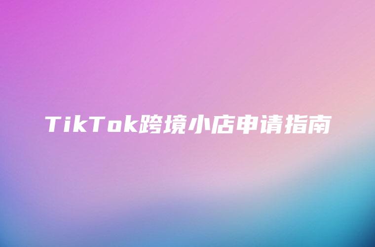 TikTok跨境小店申请指南