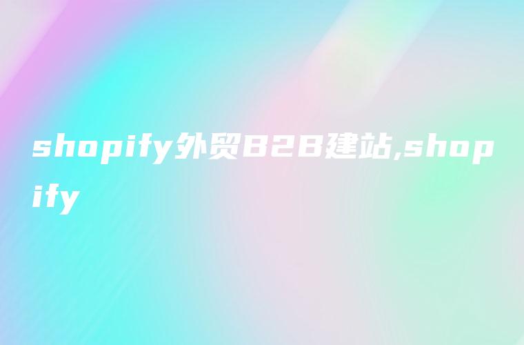shopify外贸B2B建站,shopify