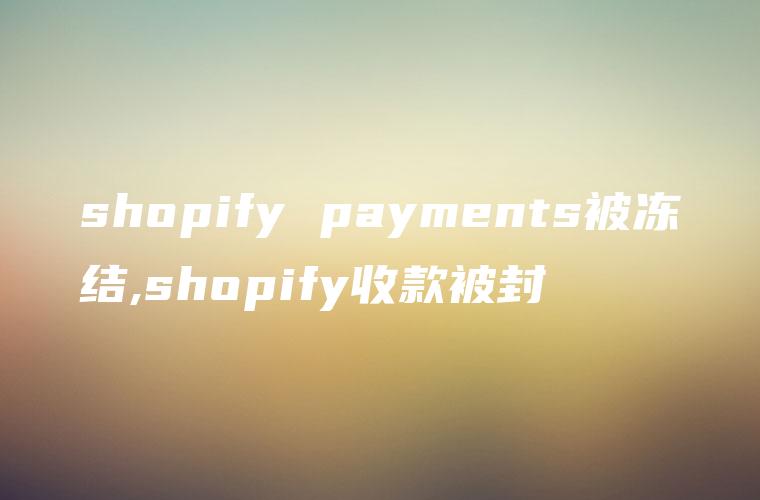 shopify payments被冻结,shopify收款被封