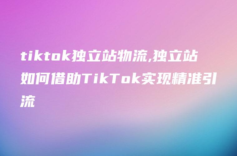 tiktok独立站物流,独立站如何借助TikTok实现精准引流