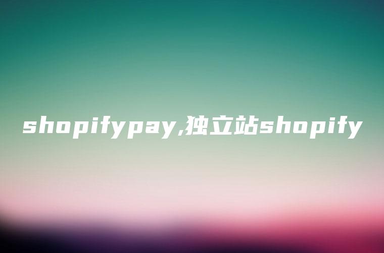 shopifypay,独立站shopify