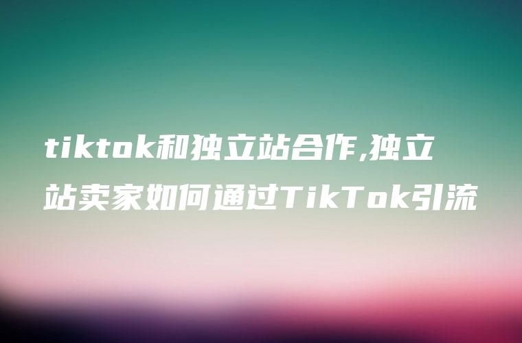 tiktok和独立站合作,独立站卖家如何通过TikTok引流