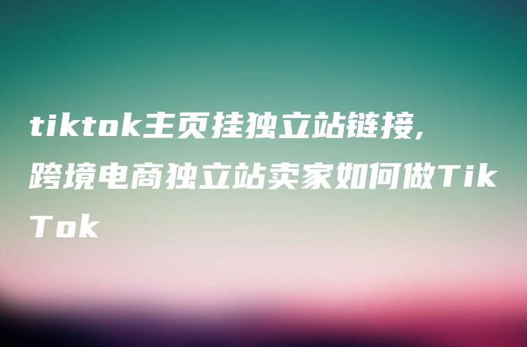 tiktok主页挂独立站链接,跨境电商独立站卖家如何做TikTok