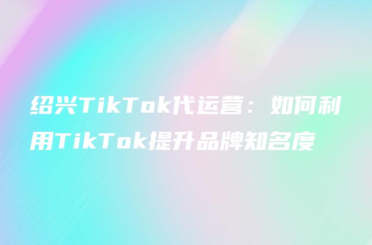 绍兴TikTok代运营：如何利用TikTok提升品牌知名度