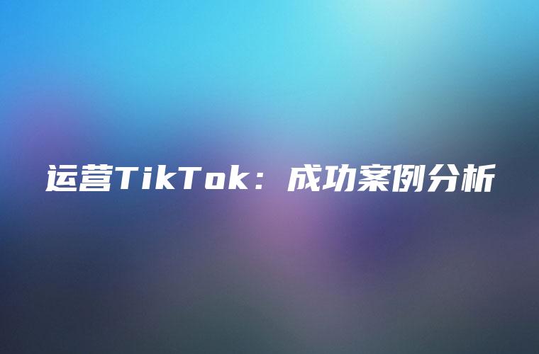 运营TikTok：成功案例分析