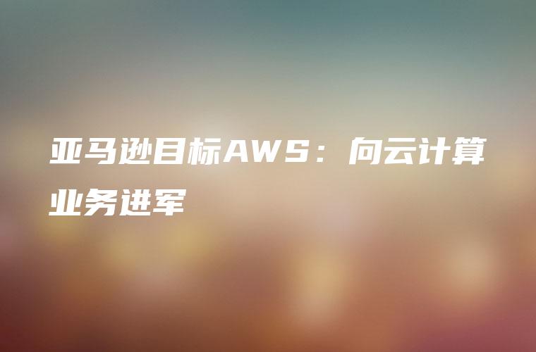 亚马逊目标AWS：向云计算业务进军