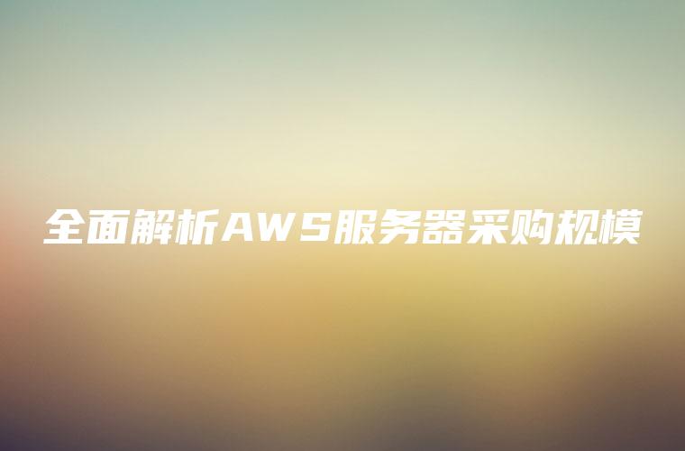 全面解析AWS服务器采购规模