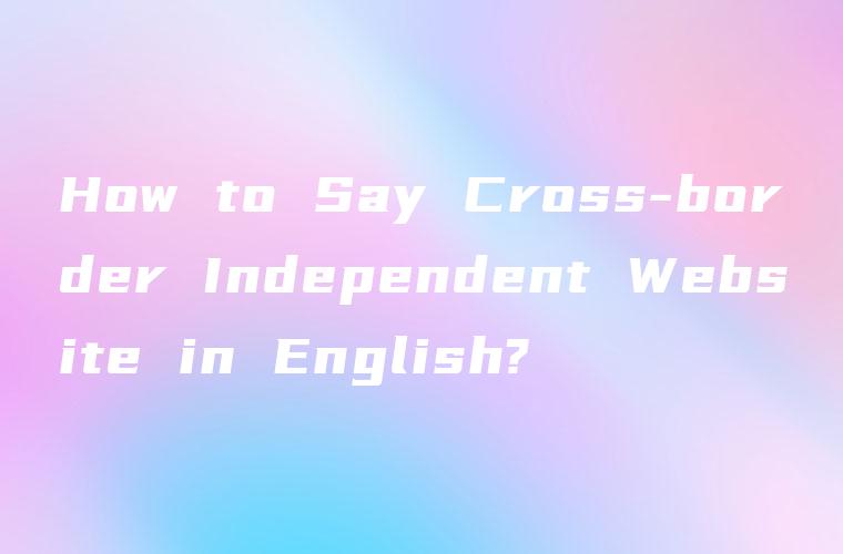 How to Say Cross-border Independent Website in English?