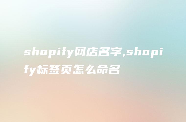 shopify网店名字,shopify标签页怎么命名