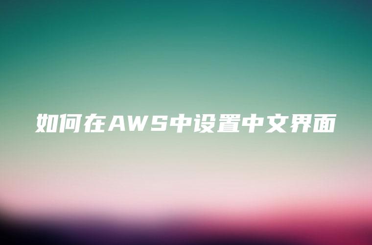 如何在AWS中设置中文界面