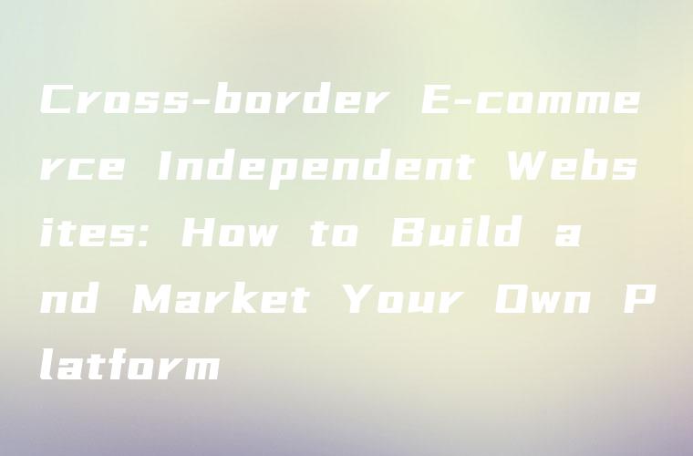 Cross-border E-commerce Independent Websites: How to Build and Market Your Own Platform