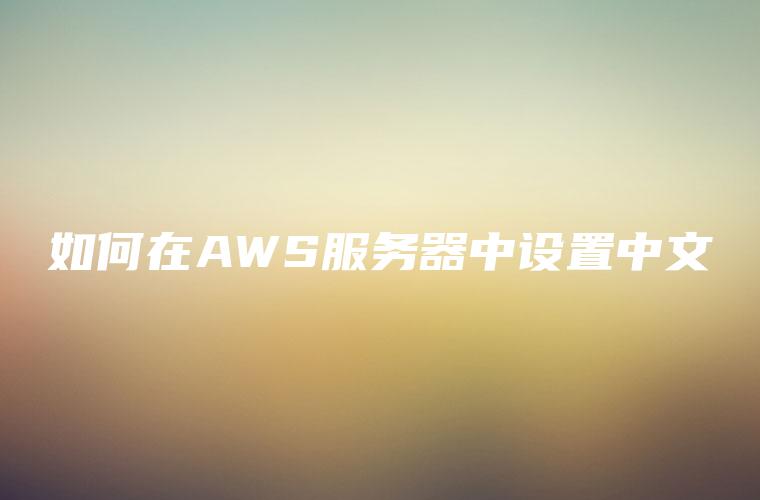 如何在AWS服务器中设置中文