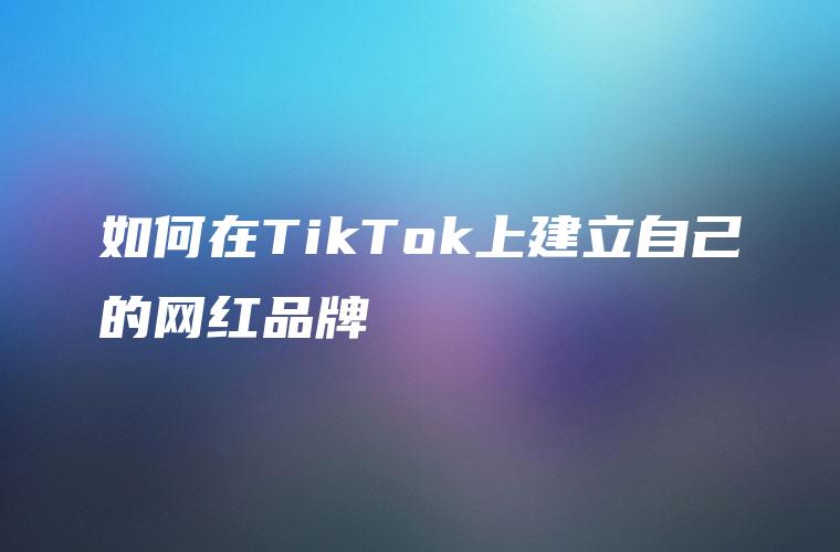如何在TikTok上建立自己的网红品牌