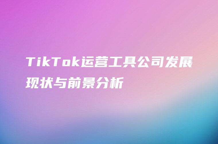 TikTok运营工具公司发展现状与前景分析
