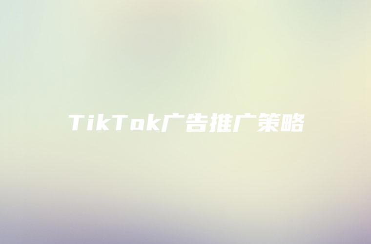 TikTok广告推广策略