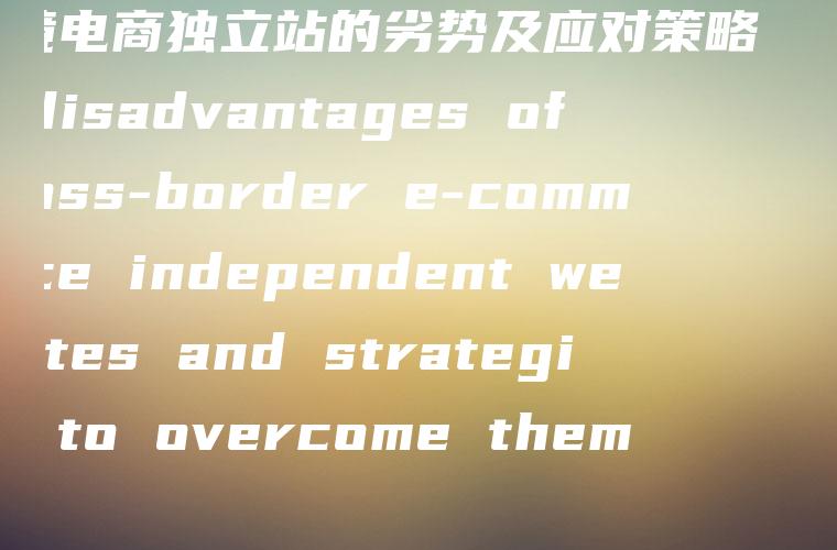 跨境电商独立站的劣势及应对策略 (The disadvantages of cross-border e-commerce independent websites and strategies to overcome them)